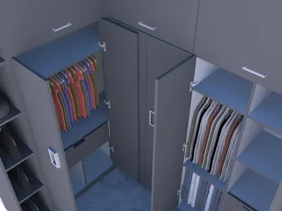 L Shape Wardrobe Design 3D print model