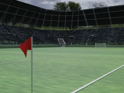 Soccer Stadium - Soccer Fans Low-poly 3D model get