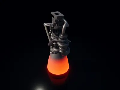 SpaceX Raptor Engine 3D model