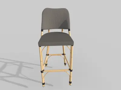 Wooden chair Low-poly 3D model