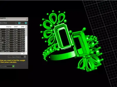 bypass emerald modern jewelry 3D print model