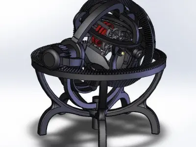 Gyroscope tourbillon - mechanical precision time machine 3D print model