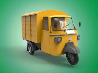 Piaggio aps 3 weel  taler 02 Low-poly 3D model
