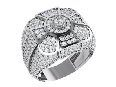 Diamond Square Ring 4054 3D print model