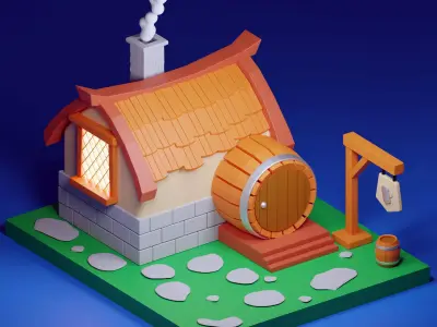 Tavern house Free 3D model