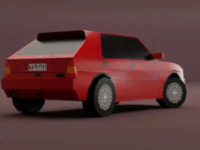 Lancia Delta Integrale PS1 Style Low-poly 3D model