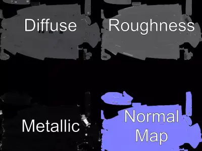 Sleek Submarine model pack Low-poly 3D model