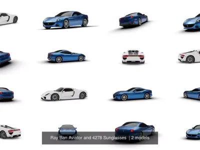 Ray Ban Aviator and 4278 Sunglasses  3D Model Pack