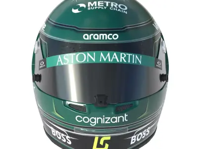 F1 Lance Stroll Helmet 2024 3D model