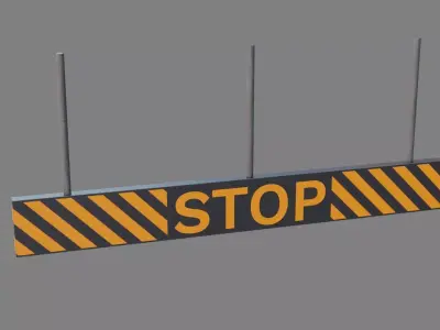 Bowling stop sign Low-poly 3D model