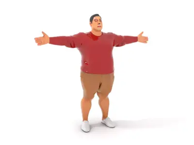 Casual Outfit Red Sweater model pack Low-poly 3D model