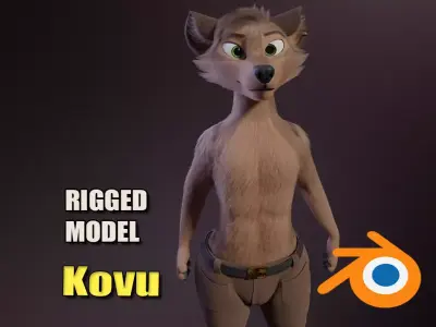Kovu Anthro Wolf 3D model