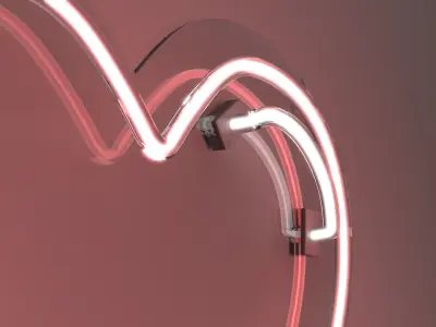Heart Balloon - Neon Sign 3D model