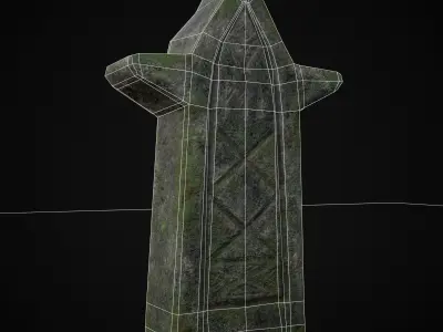 Viking Carved Gravestone Low-poly 3D model