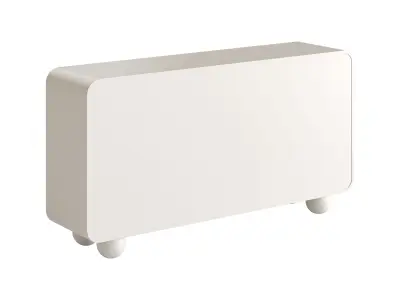 White Solid and Manufactured Wood Sideboard Credenza 3D model