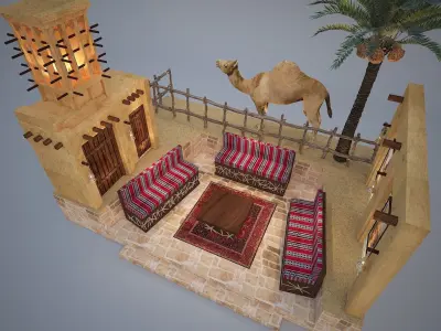 Traditional Arabic seating 3D model