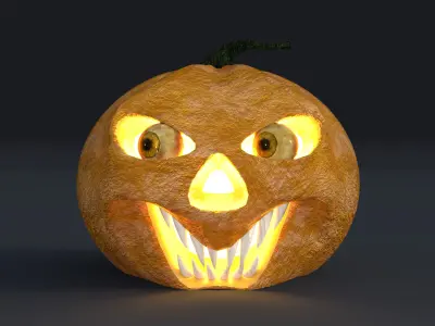 Pumpkin Halloween Rigged Low-poly 3D model