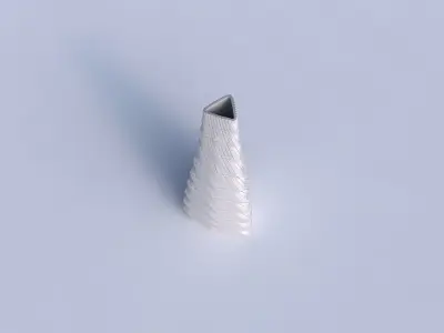 Vase puffy tipped triangle with twisted grid plates 3D print model