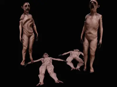 Skinned Humans Super Creepy GORE Low-poly 3D model