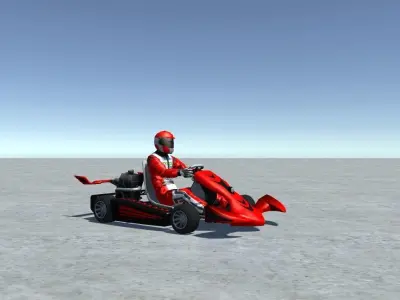 Low Poly Kart With Player 13 Low-poly 3D model