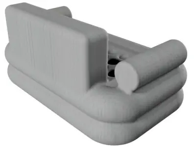 Classic Fabric Sofa Low-poly 3D model