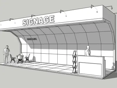 Ready Exhibition Booth signage Design Setup 3D model 3D model