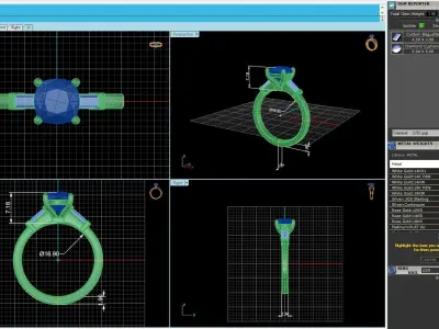 Diamond Fashion Ring R11 3D print model