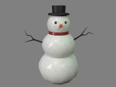 Little cute snowman Free low-poly 3D model