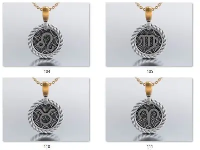 horoscope pendants 3D Model Pack