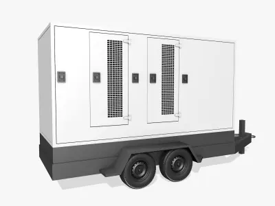 White Trailer Generator 3D model