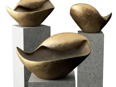 Blue shell vase ceramic Low-poly 3D model