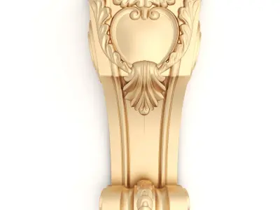 Corbel 5 ornate gold column 3D model