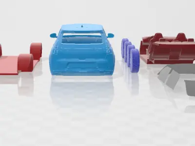 Renault 5 E-Tech - Separate Parts STL Model 3D print model
