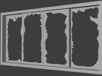 Derelict Window-1 Free low-poly 3D model