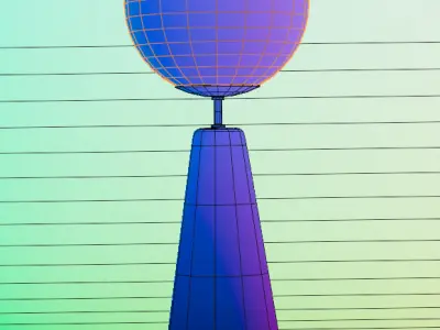Lunar Beacon Lamp Low-poly 3D model