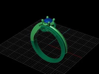 STL 3DM Print Ready Women Diamond Ring Lightweight Printable  3D print model 56