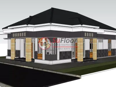House 10x17m code 558 - Sketchup 3D model 3D model 3D model
