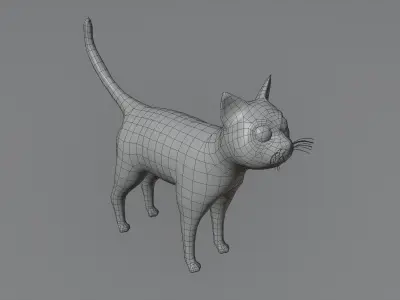 Cartoon Cat Orange 3D Model Low-poly 3D model