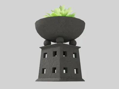 Decorative Stone Planter Low-poly 3D model