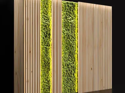 Vertical garden and planks 2 3D model