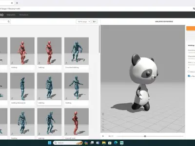 Panda low poly animated v001 Low-poly 3D model