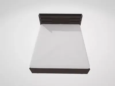 Box Bed with Storage Engineered Wood Queen Box Bed Low-poly 3D model