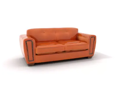 Vintage Leather Sofa model pack Low-poly 3D model