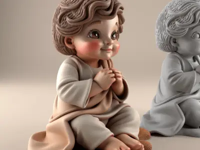 Cute Baby 3D STL File 3D print model