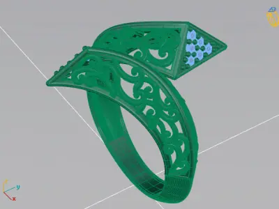 Two Head Women Ring 3DM Womens Ring 3d models 3D print model 3D print model 25