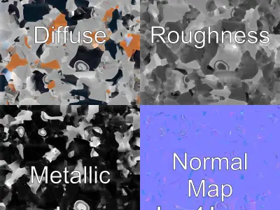 Vintage Roadster Classic Convertible Car Model Low-poly 3D model