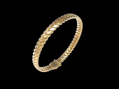 Miami Cuban link Chain Link Bracelet 7mm 3D print model