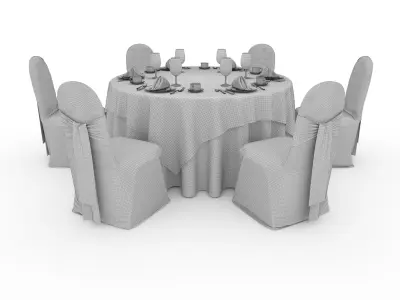 Banquet Table and Chair 71 3D model