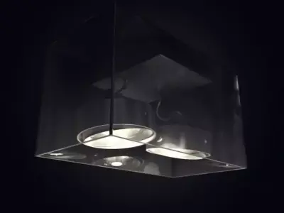 Lamp  Hanging Steel Rectangle 3D model