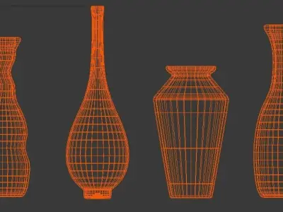 27 SIMPLE VASES Low-poly 3D model